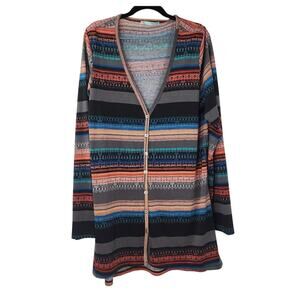 MAURICES Button Down V-Neck Cardigan Womens Size XL Extra Large Aztec Boho
